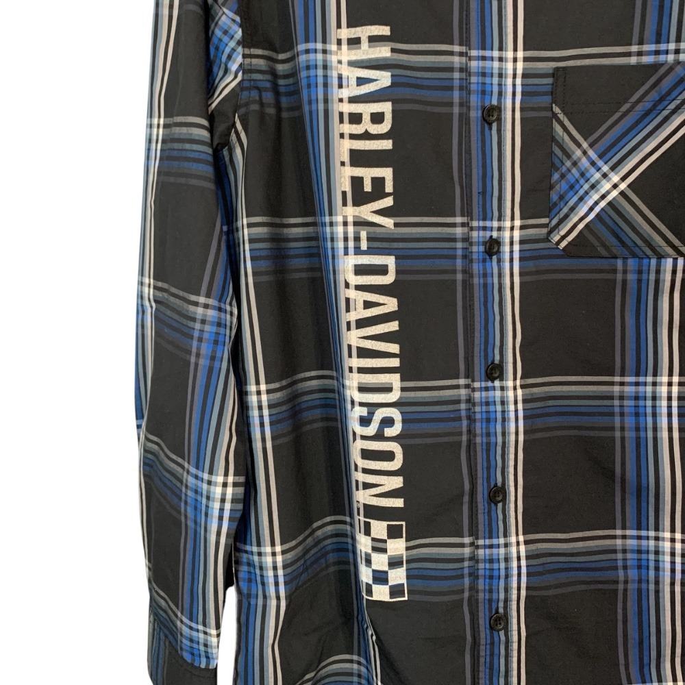 Harley-Davidson The Bagger Long Sleeve Shirt in black plaid. Size M - Picture 4 of 12